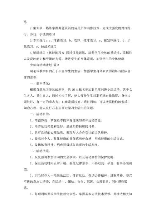 少年宫活动计划锦集八篇.docx