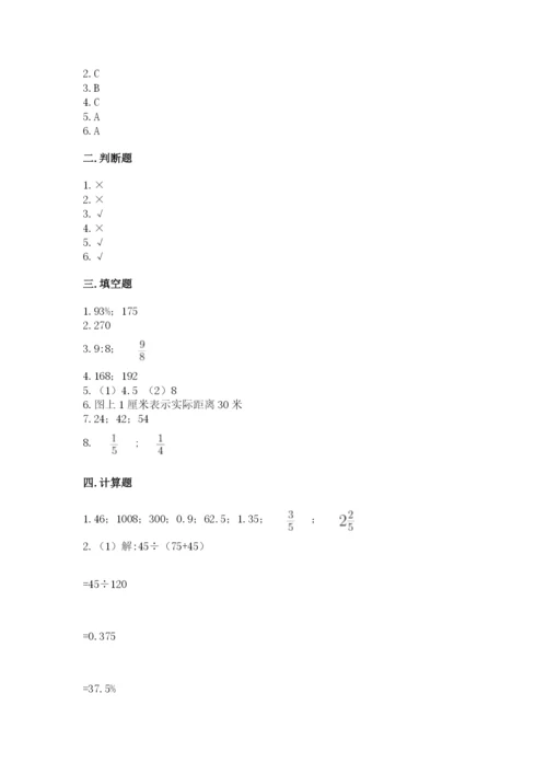 重庆市江北区六年级下册数学期末测试卷附精品答案.docx