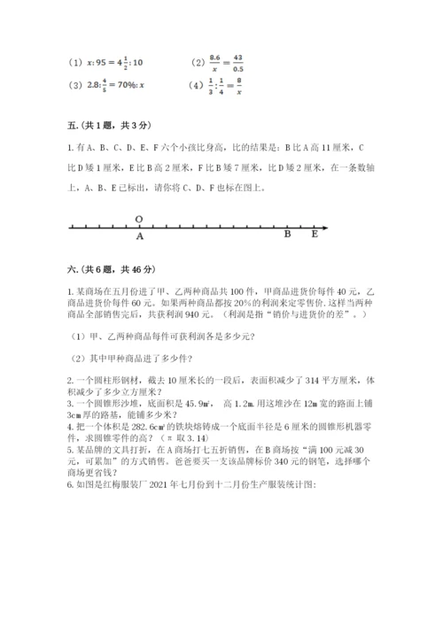 苏教版数学六年级下册试题期末模拟检测卷含答案（考试直接用）.docx