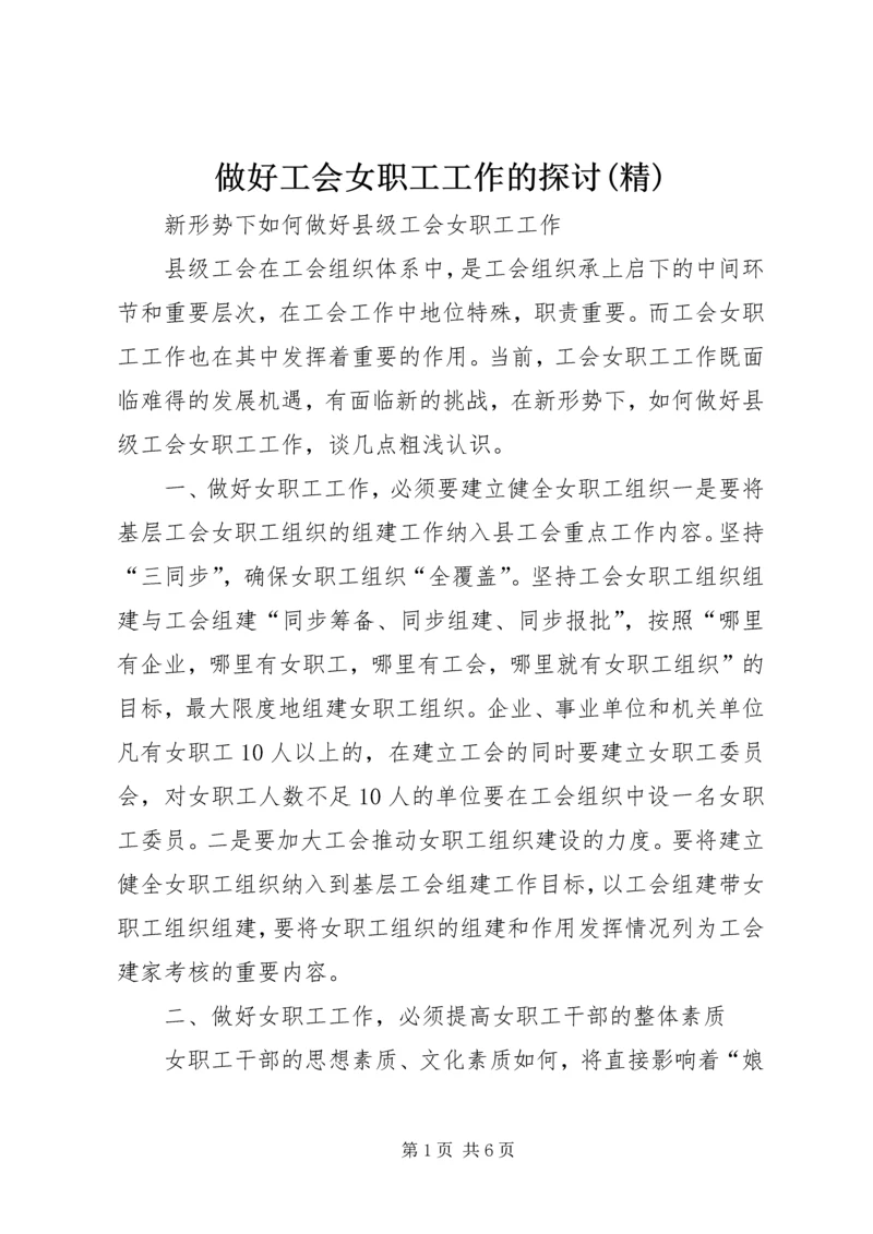 做好工会女职工工作的探讨(精) (2).docx