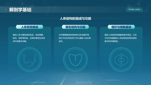 蓝色科技风医学基础知识与临床应用PPT模板