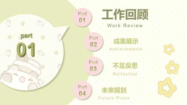 卜卜猫黄色卡通风学生会述职