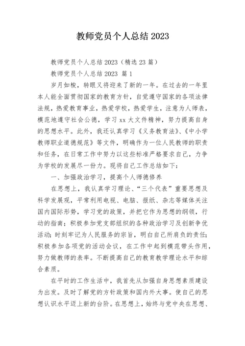 教师党员个人总结2023.docx