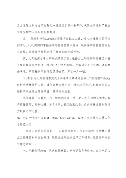 初级职称申报个人工作总结专业技术人员工作总结
