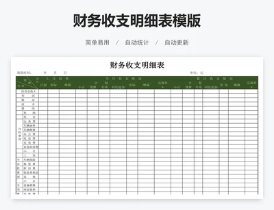 财务收支明细表模版