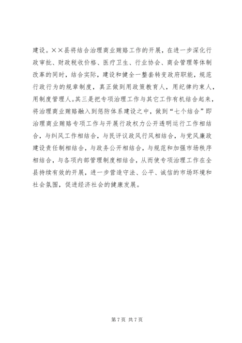 县治理商业贿赂专项工作情况汇报 (3).docx