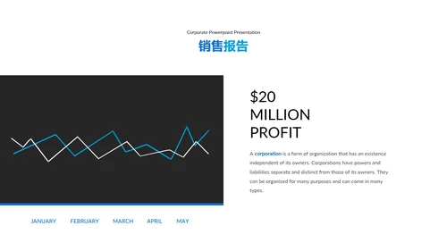 蓝色简约商业计划书公司简介动态PPT模板