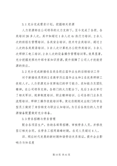 人力资源部工作总结五篇.docx