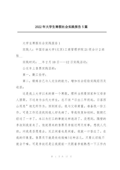 2022年大学生寒假社会实践报告5篇.docx