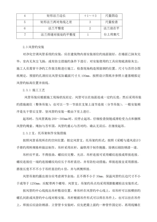 洁净空调专项综合施工专题方案.docx