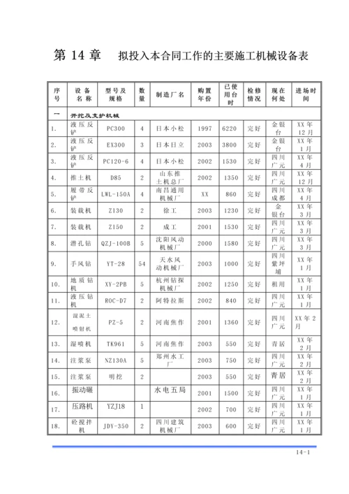 第14章-拟投入本合同工作的主要施工设备汇总表.docx