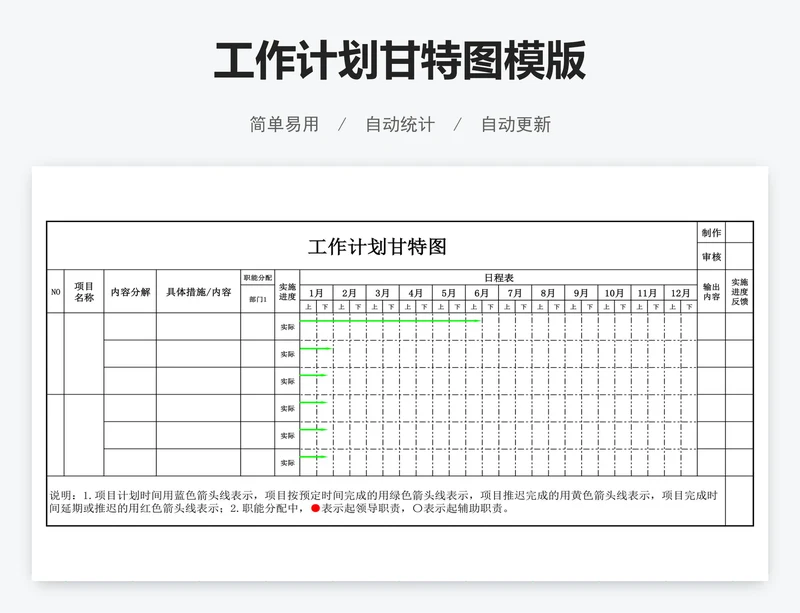 工作计划甘特图模版