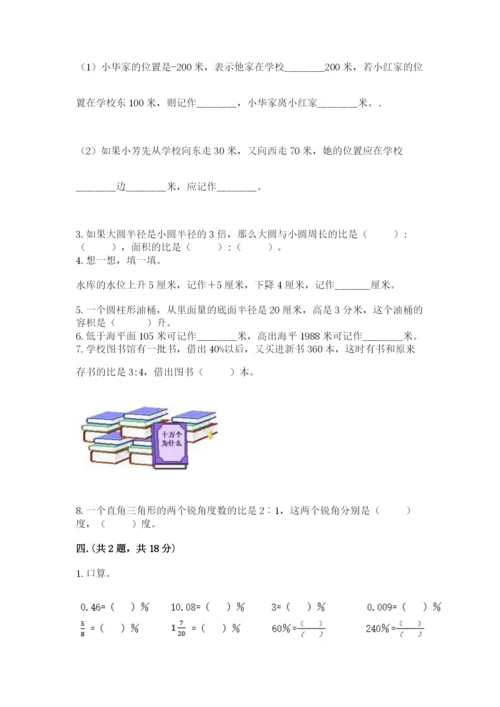 河南省平顶山市六年级下册数学期末测试卷含答案.docx