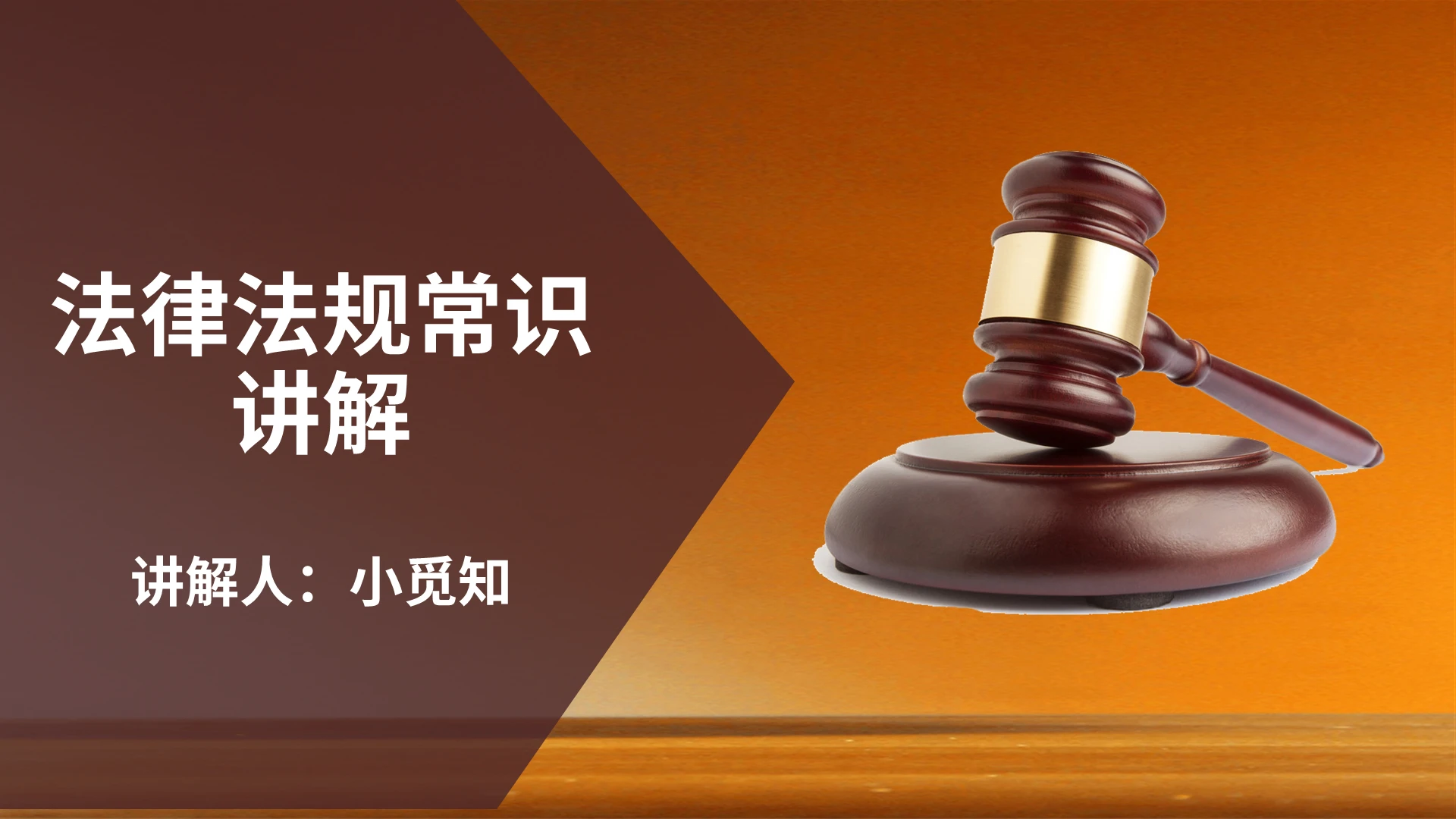 棕色 简约商务 法律法规常识讲解培训PPT