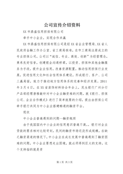 公司宣传介绍资料编辑精选.docx