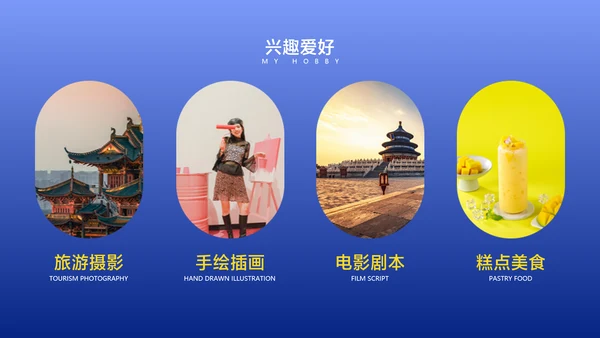 简约风个人简历蓝色简历商务风PPT套装