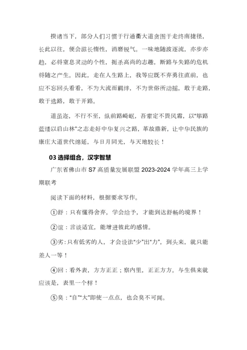 2024高考名校联考作文汇编，审题示范及标杆作文.docx