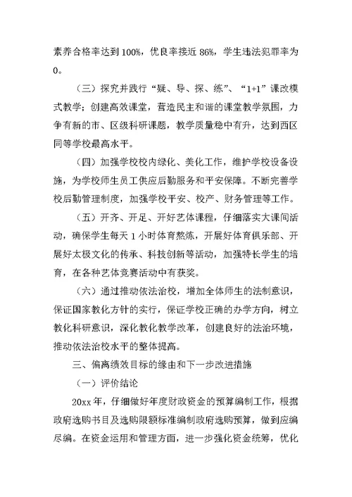 学校绩效自评报告