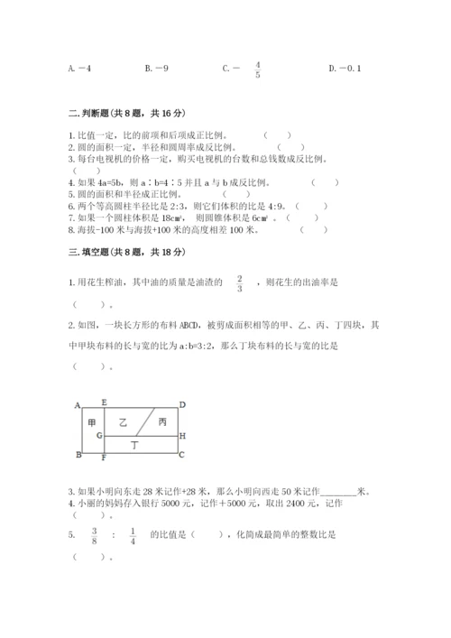 北京版六年级下册数学期末测试卷及答案【典优】.docx