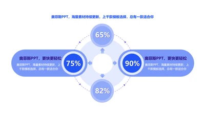 蓝色创意通用发散汇聚关系4项PPT单页