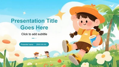 可爱手绘插画风我的暑假生活假期学习记录主题模板