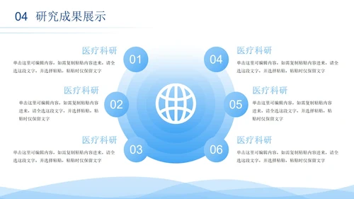 蓝色渐变科技科研医学报告PPT模板