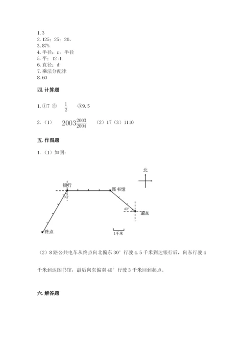 小学六年级上册数学期末测试卷（历年真题）word版.docx