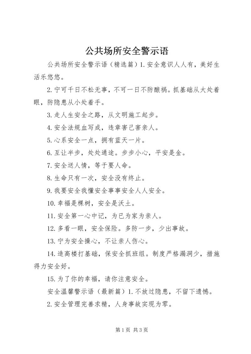 公共场所安全警示语.docx