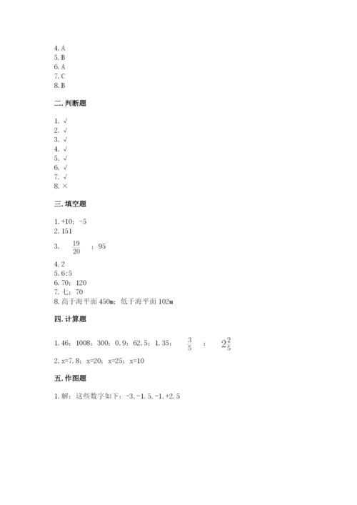 人教版六年级下册数学期末测试卷附答案（预热题）.docx