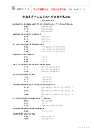 自然科学优秀学术论文二等-湖南省化工化学学会.docx