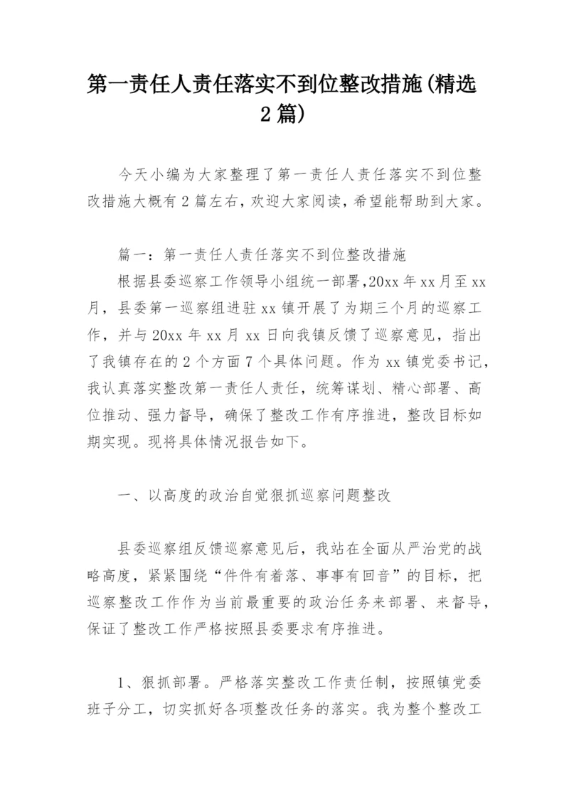 第一责任人责任落实不到位整改措施(精选2篇).docx