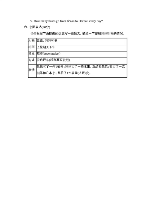 德州市陵县第二学期七年级期末检测初中英语
