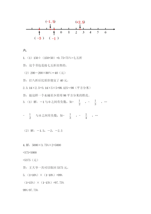 苏教版数学六年级下册试题期末模拟检测卷及1套完整答案.docx