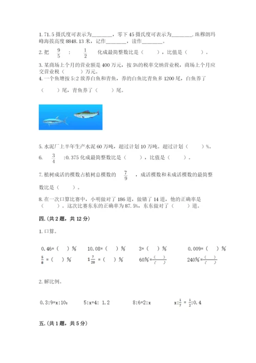 河南省平顶山市六年级下册数学期末测试卷精品（名校卷）.docx