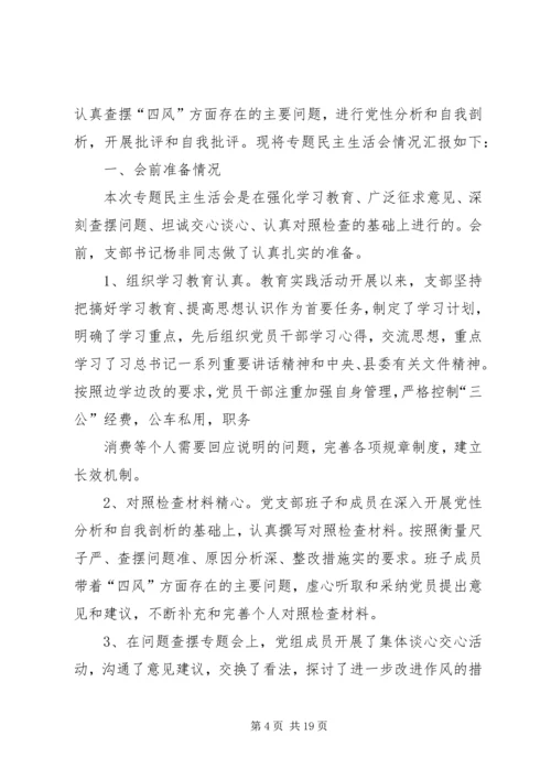 第一篇：党支部民主生活会报告.docx