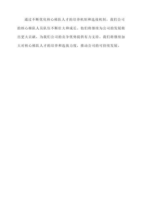 核心梯队人才建设情况汇报