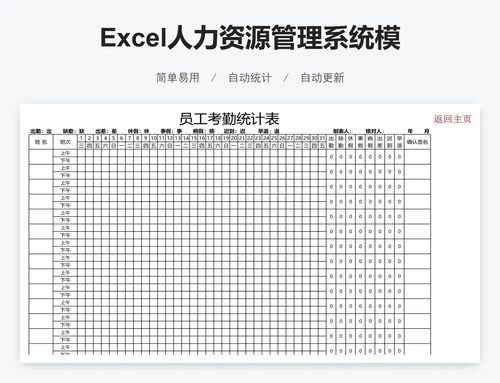 Excel人力资源管理系统模版