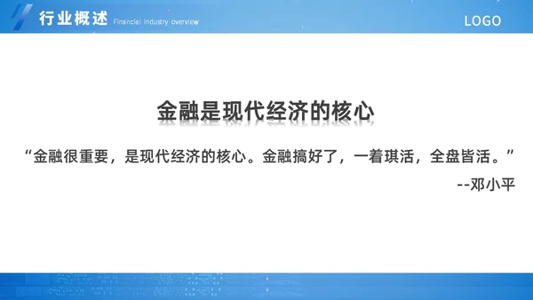 蓝色扁平简约金融知识培训ppt模板