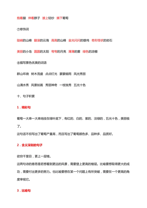 【核心考点集训】统编版语文二上第四单元 知识点考点梳理