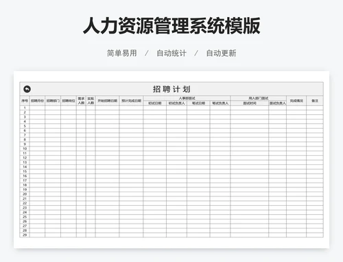 人力资源管理系统模版