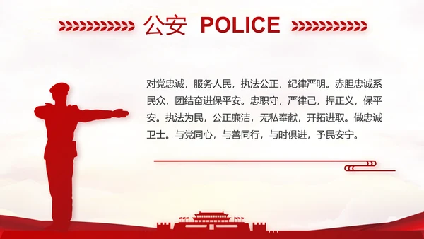 红色大气最美警察评选活动动态PPT模板