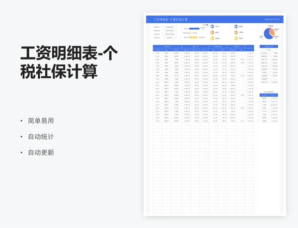 工资明细表-个税社保计算