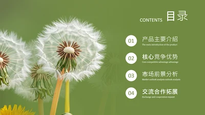 绿色系植物图文排版目录页