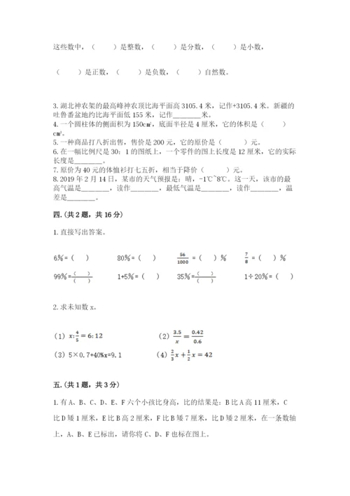 人教版六年级数学下学期期末测试题（典优）.docx