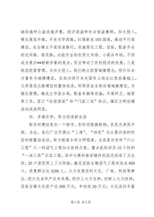 乡镇新农村建设经验交流汇报材料.docx