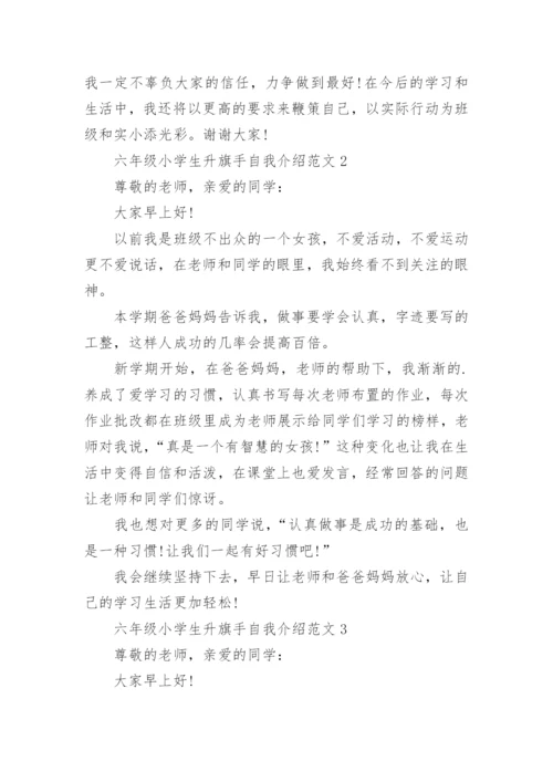 六年级小学生升旗手自我介绍.docx