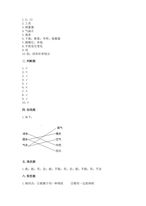 教科版三年级上册科学《期末测试卷》精品（黄金题型）.docx