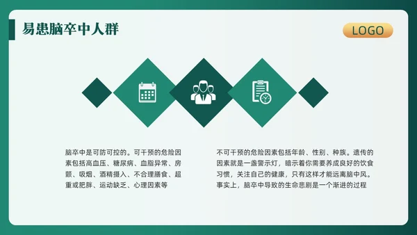 绿色简约世界卒中日重在预防PPT模板宣传PPT动态PPT