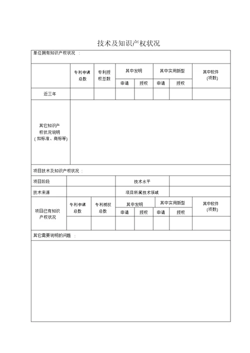 科技项目申报书