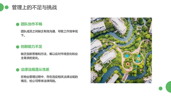绿色简约风物业管理经理述职报告PPT模板